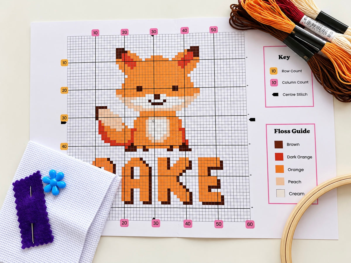 Fox Sake Cross Stitch Kit | Beginner Friendly Craft Kit