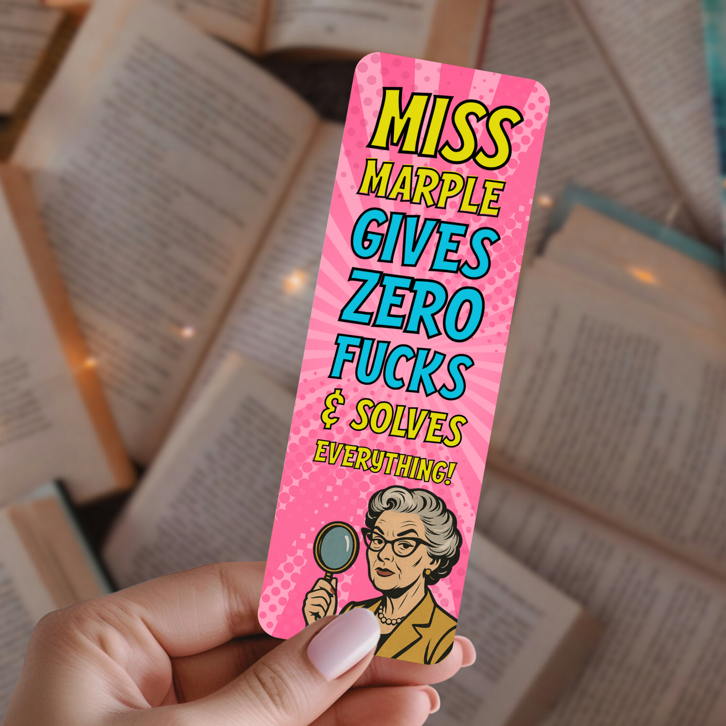 Sweary Sleuth Bookmark Funny Miss Marple Gifts for Book Lovers & Mystery Fans Style 3