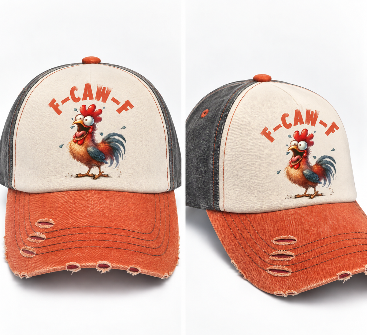 F-CAW-F Chicken Distressed Trucker Cap