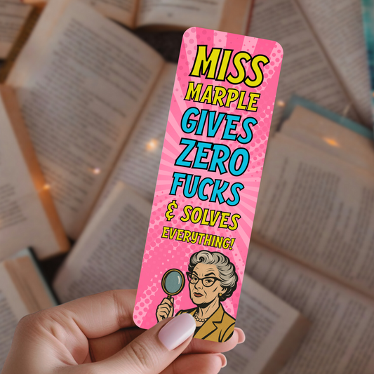 Sweary Sleuth Bookmark Funny Miss Marple Gifts for Book Lovers & Mystery Fans Style 3