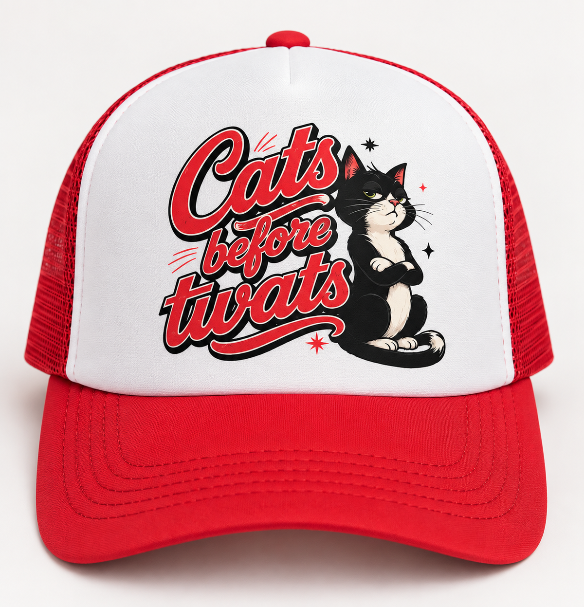 Cats Before Twats Trucker Cap – Red