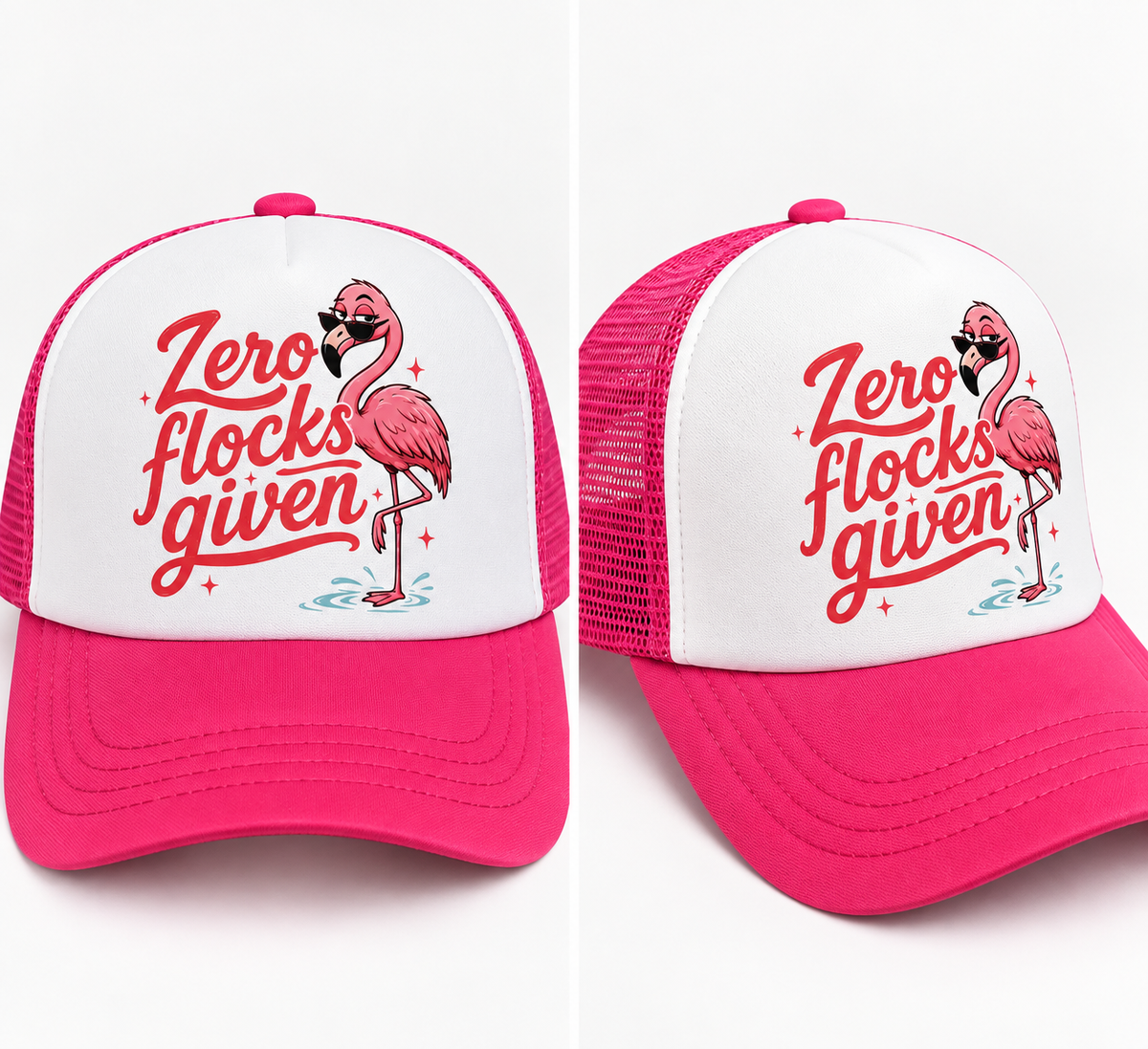Zero Flocks Given Flamingo Trucker Cap – Hot Pink