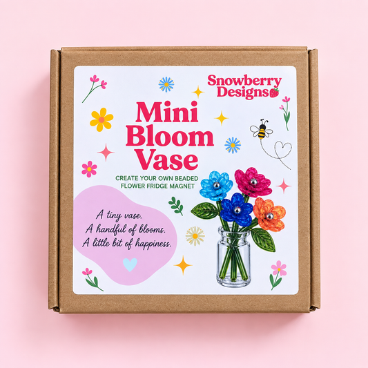 Mini Bloom Vase Beaded Flower Fridge Magnet Craft Kit
