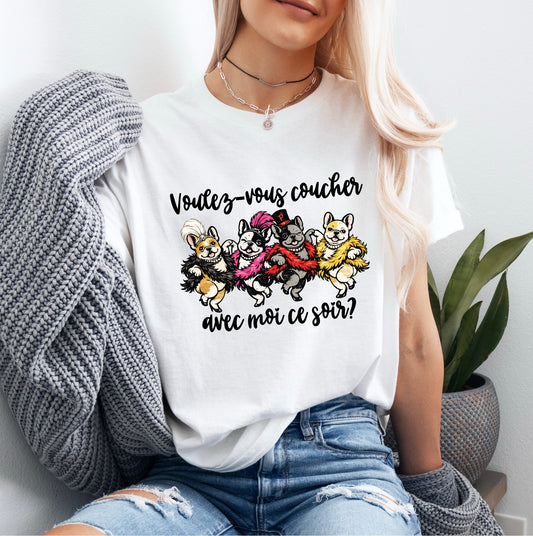 Voulez-Vous Coucher French Bulldog T-Shirt