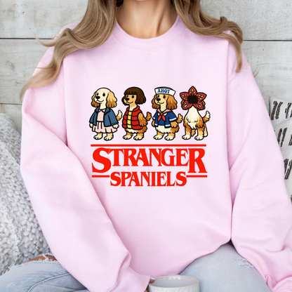 Stranger Spaniels Sweatshirt – Funny Spaniel Lover Parody Jumper