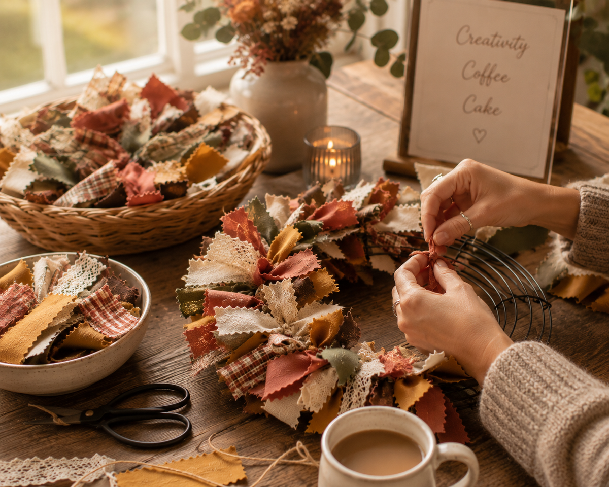 Create Your Own Autumnal Rag Wreath