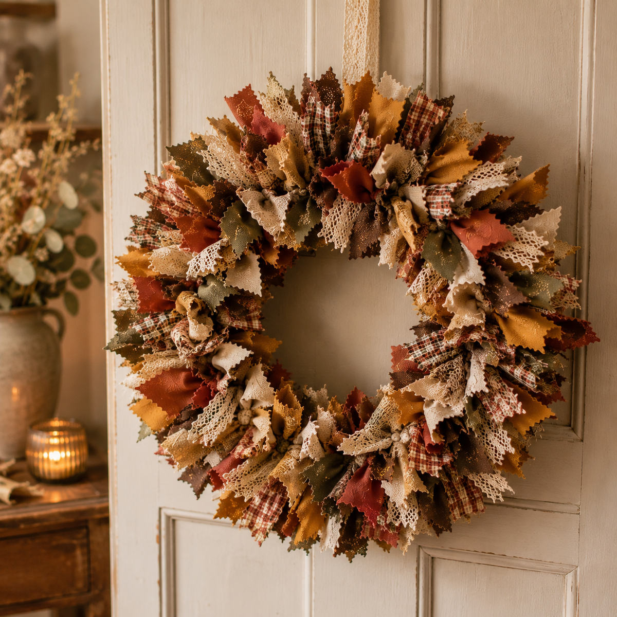 Create Your Own Autumnal Rag Wreath