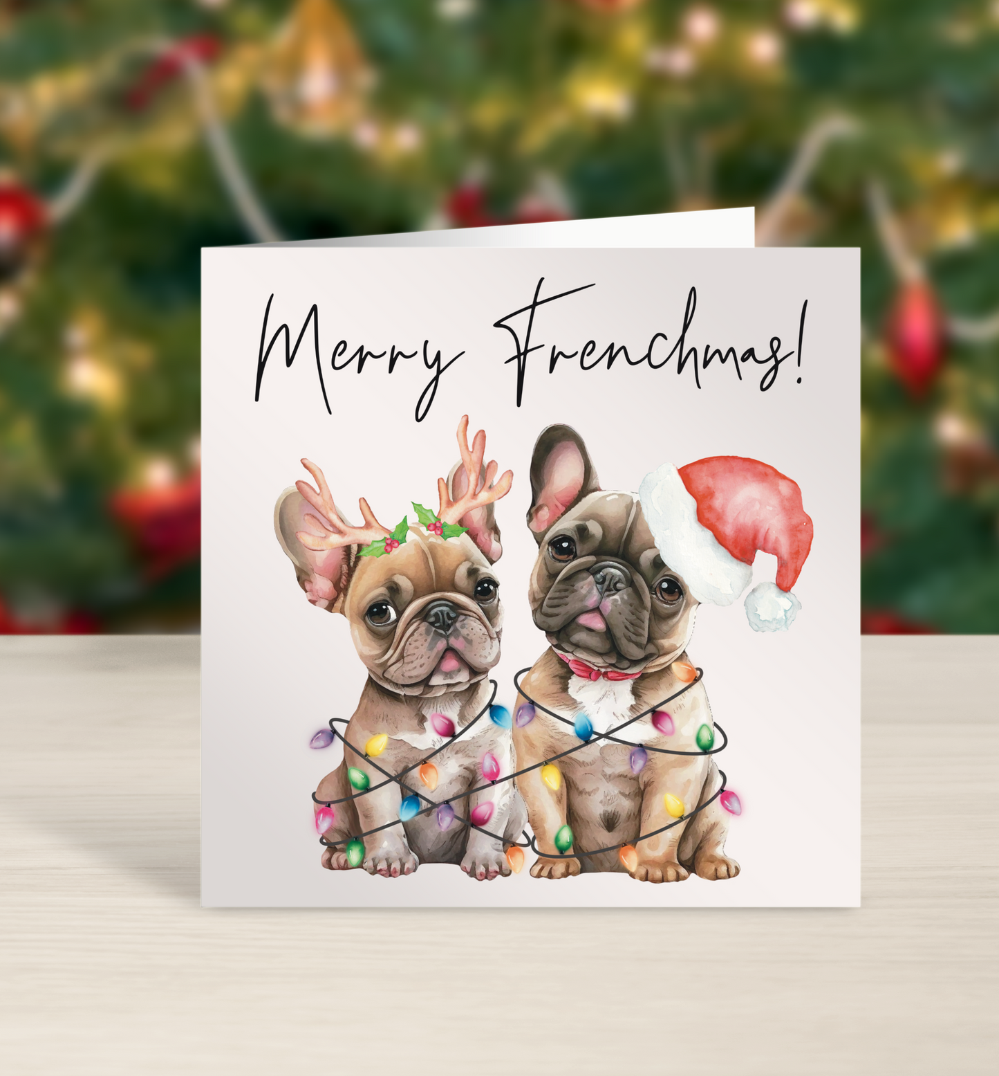 'Merry Frenchmas' French Bulldog Christmas Card