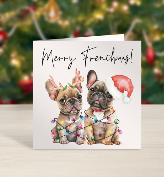 'Merry Frenchmas' French Bulldog Christmas Card