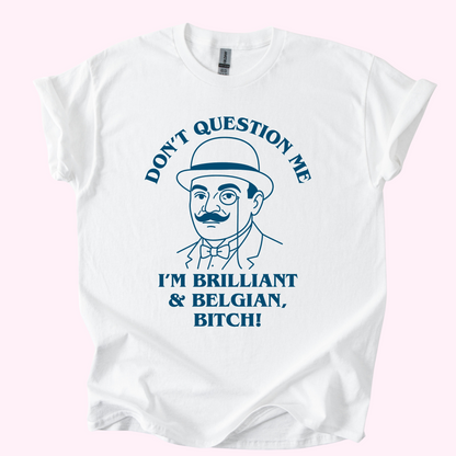 Hercule Poirot “Brilliant & Belgian” Retro TV T-Shirt