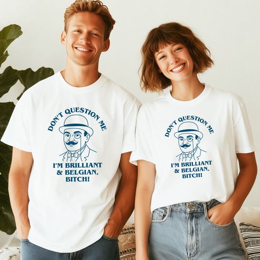 Hercule Poirot “Brilliant & Belgian” Retro TV T-Shirt