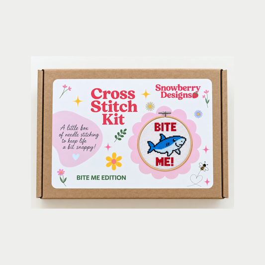 Bite Me Cross Stitch Kit | Beginner Friendly Craft Kit