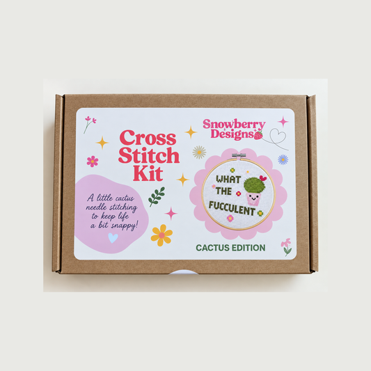 What The Fucculent Cross Stitch Kit | Beginner Friendly Craft Kit