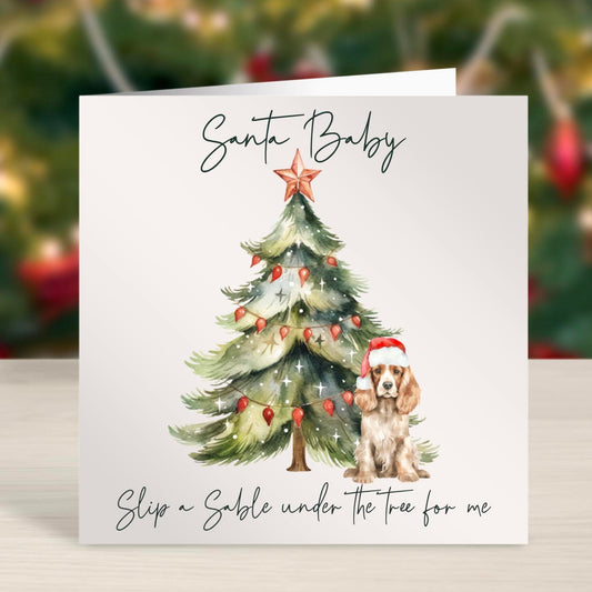 'Santa Baby' Cocker Spaniel Christmas Card